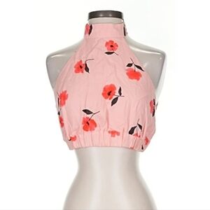 Zara Holiday Floral Halter Top Size Small